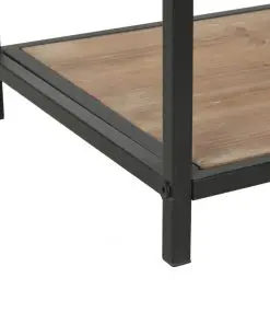 vidaXL Bookcase Solid Firwood and Steel 90.5x35x180 cm