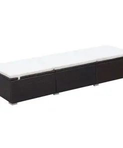 vidaXL Sun Lounger with Cushion Poly Rattan Brown