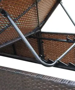 vidaXL Sun Lounger with Cushion Poly Rattan Brown