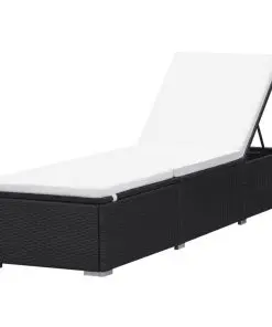 vidaXL Sun Loungers 2 pcs Poly Rattan Black