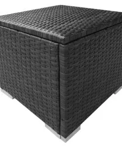 vidaXL Sun Loungers 2 pcs Poly Rattan Black