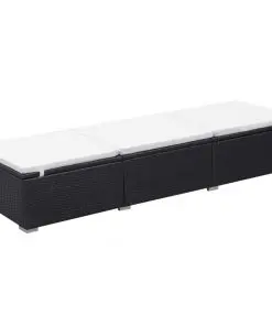 vidaXL Sun Loungers 2 pcs Poly Rattan Black