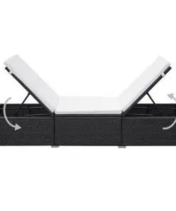 vidaXL Sun Loungers 2 pcs Poly Rattan Black