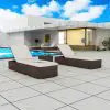 vidaXL Sun Loungers 2 pcs Poly Rattan Brown
