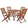 vidaXL 5 Piece Outdoor Dining Set Solid Acacia Wood