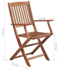 vidaXL 5 Piece Outdoor Dining Set Solid Acacia Wood