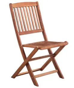 vidaXL 5 Piece Folding Outdoor Dining Set Solid Acacia Wood