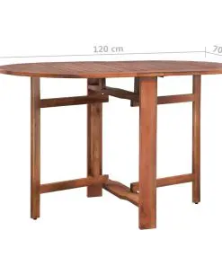 vidaXL 5 Piece Folding Outdoor Dining Set Solid Acacia Wood