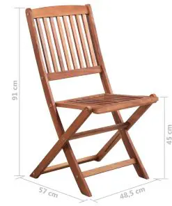 vidaXL 5 Piece Folding Outdoor Dining Set Solid Acacia Wood
