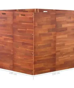vidaXL Garden Planter Acacia Wood 100x100x100 cm