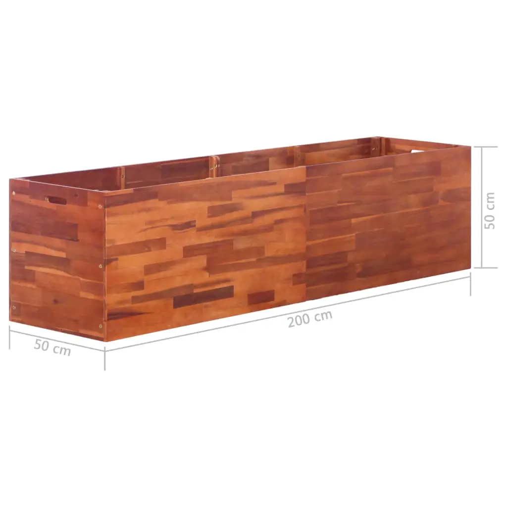 vidaXL Garden Planter Acacia Wood 200x50x50 cm