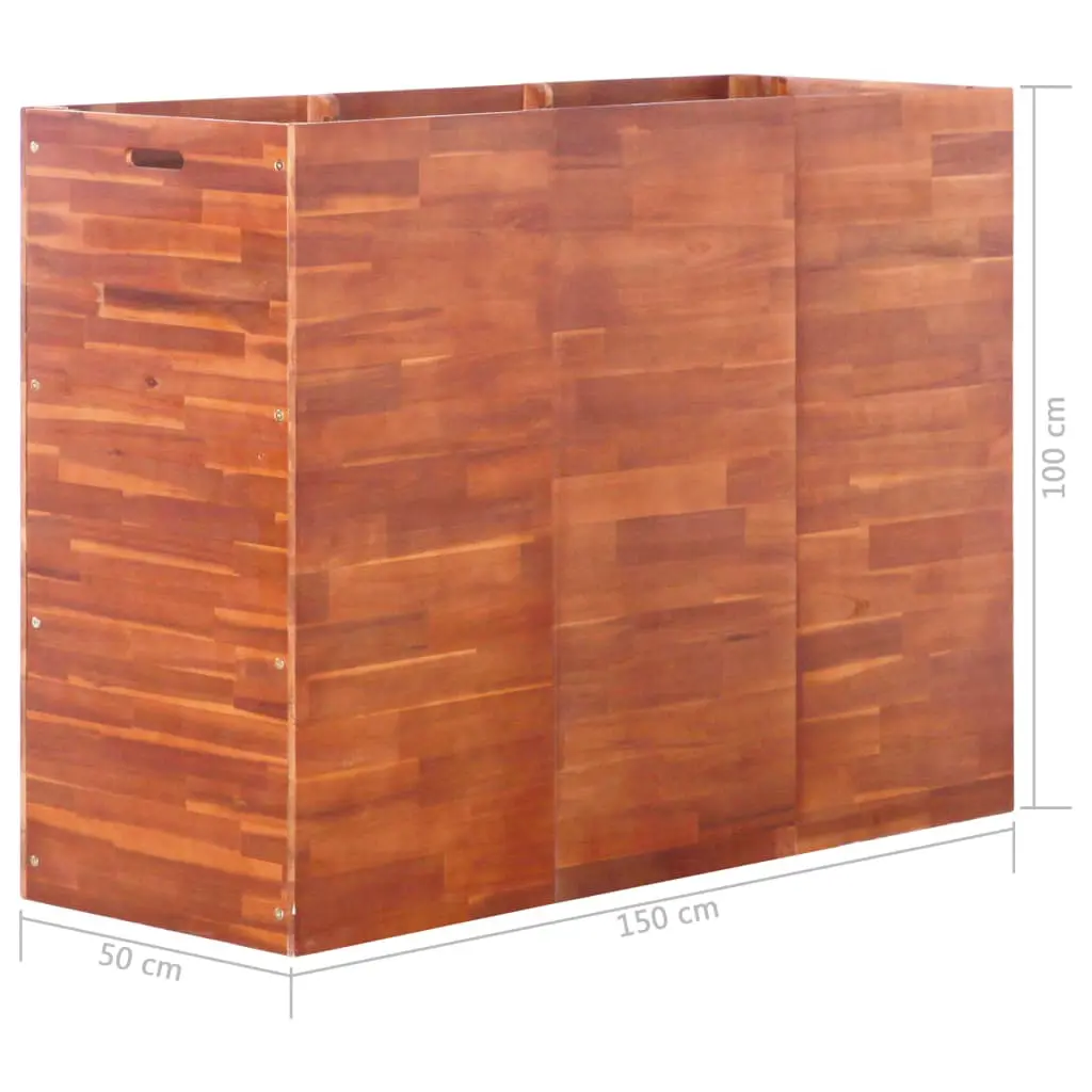 vidaXL Garden Planter Acacia Wood 150x50x100 cm