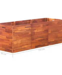 vidaXL Garden Planter Acacia Wood 150x50x50 cm