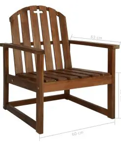 vidaXL Garden Sofa Chairs 2 pcs Solid Acacia Wood
