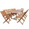 vidaXL 11 Piece Outdoor Dining Set Solid Acacia Wood
