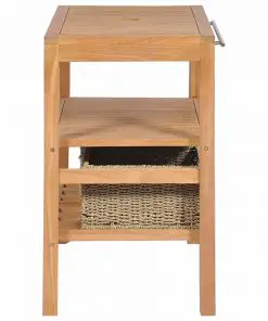 vidaXL Bathroom Vanity Cabinet with 2 Baskets Solid Teak 74x45x75 cm