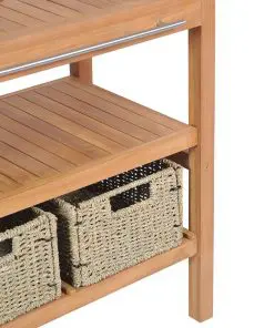 vidaXL Bathroom Vanity Cabinet with 2 Baskets Solid Teak 74x45x75 cm