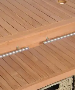 vidaXL Bathroom Vanity Cabinet with 4 Baskets Solid Teak 132x45x75 cm