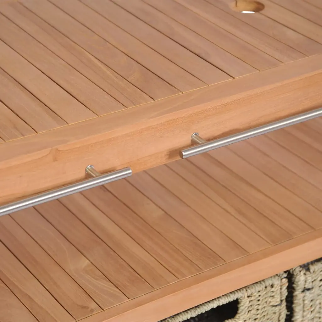 vidaXL Bathroom Vanity Cabinet with 4 Baskets Solid Teak 132x45x75 cm