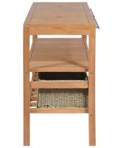 vidaXL Bathroom Vanity Cabinet with 4 Baskets Solid Teak 132x45x75 cm