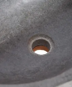 vidaXL Bathroom Vanity Cabinet Solid Teak with Riverstone Sink