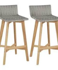 vidaXL Bar Chairs 2 pcs Solid Acacia Wood