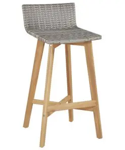 vidaXL Bar Chairs 2 pcs Solid Acacia Wood