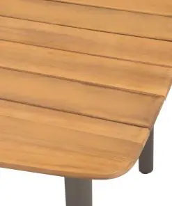 vidaXL Garden Table 150x90x72cm Solid Acacia Wood and Steel