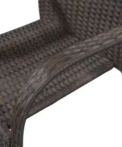 vidaXL Stackable Outdoor Chairs 2 pcs Poly Rattan Brown
