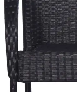 vidaXL Stackable Outdoor Chairs 2 pcs Poly Rattan Black