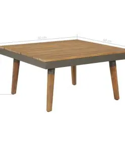 vidaXL 4 Piece Garden Lounge Set with Cushions Solid Acacia Wood Brown
