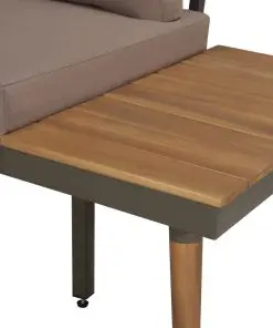 vidaXL 4 Piece Garden Lounge Set with Cushions Solid Acacia Wood Brown