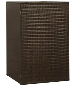 vidaXL Single Wheelie Bin Shed Poly Rattan 76x78x120 cm Brown