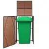 vidaXL Single Wheelie Bin Shed Poly Rattan 76x78x120 cm Brown