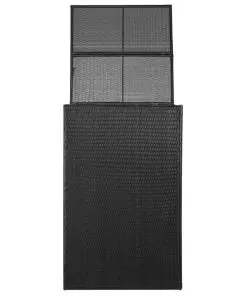 vidaXL Single Wheelie Bin Shed Poly Rattan 76x78x120 cm Black