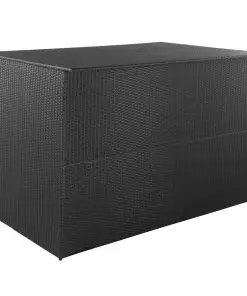 vidaXL Garden Storage Box Black 150x100x100 cm Poly Rattan