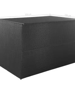vidaXL Garden Storage Box Black 150x100x100 cm Poly Rattan