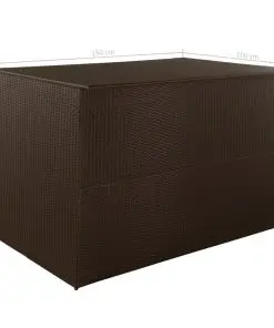 vidaXL Garden Storage Box Brown 150x100x100 cm Poly Rattan