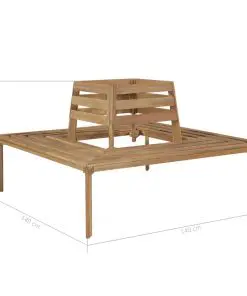 vidaXL Tree Bench 140x140x86 cm Solid Acacia Wood