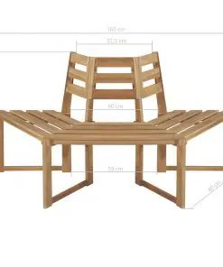 vidaXL Tree Bench Half-hexagonal 160 cm Solid Acacia Wood