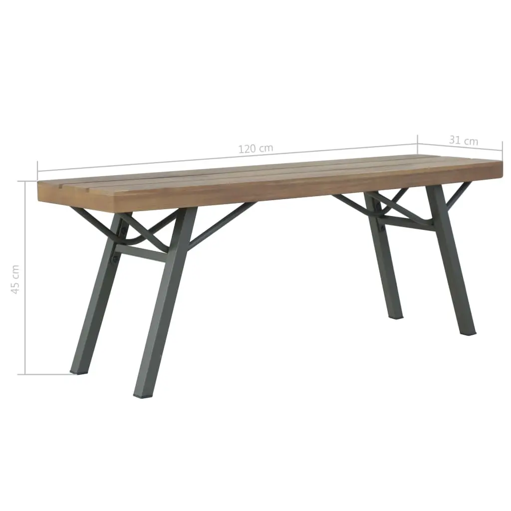 vidaXL Garden Bench 120 cm Solid Acacia Wood