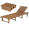 vidaXL Folding Sun Lounger Solid Acacia Wood vidaXL Folding Sun Lounger Solid Acacia Wood