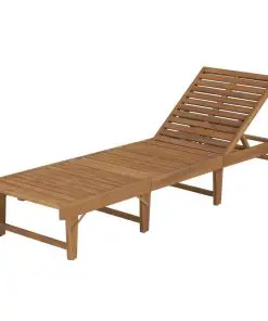 vidaXL Folding Sun Lounger Solid Acacia Wood