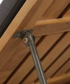 vidaXL Sun Lounger with Cushion Solid Acacia Wood