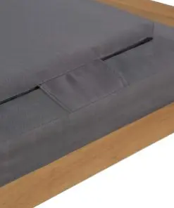 vidaXL Sun Lounger with Cushion Solid Acacia Wood