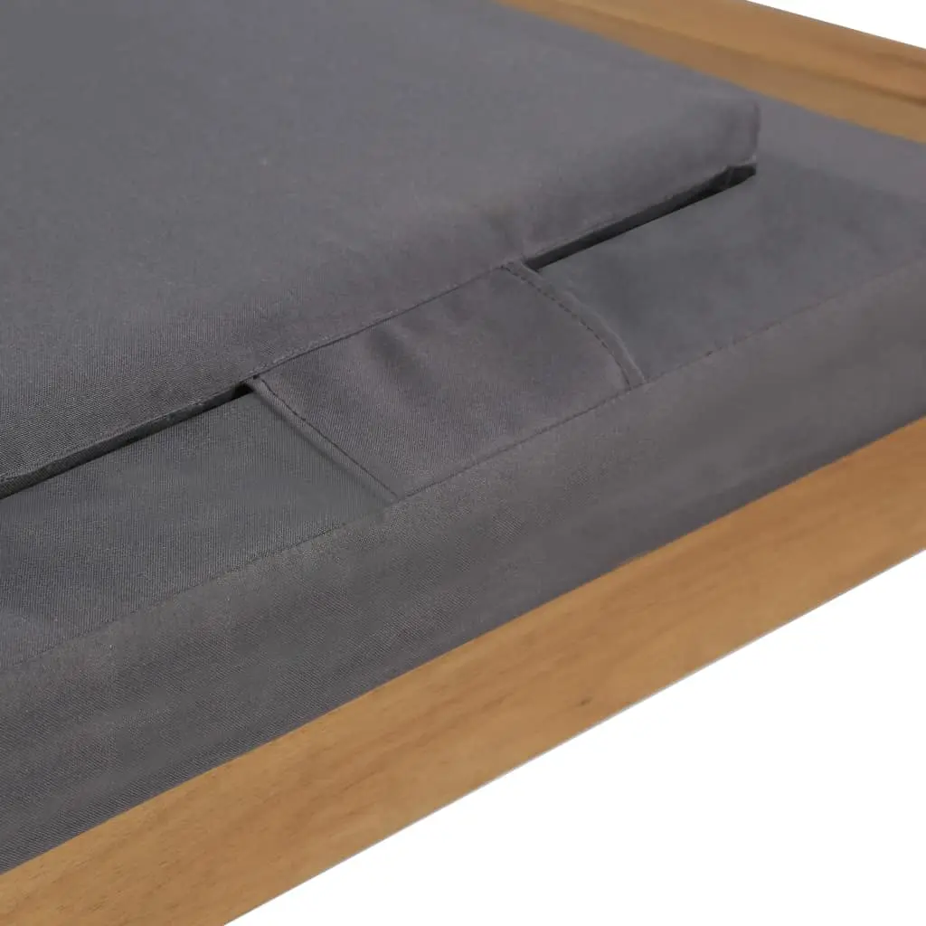 vidaXL Sun Lounger with Cushion Solid Acacia Wood