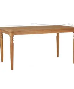 vidaXL Garden Table 150x90x75 cm Solid Acacia Wood