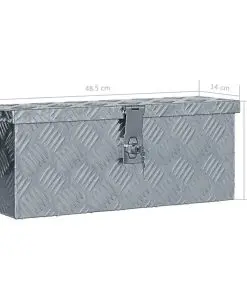 vidaXL Aluminium Box 48.5x14x20 cm Silver