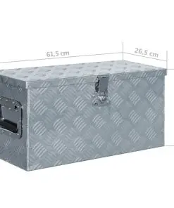 vidaXL Aluminium Box 61.5×26.5×30 cm Silver