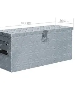 vidaXL Aluminium Box 76.5x265x33 cm Silver